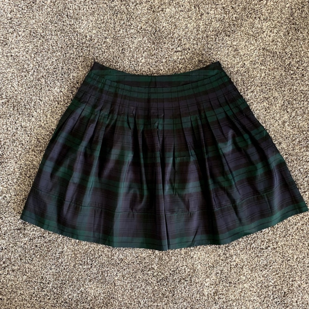 Talbots Silk Tartan Plaid Pleated Skirt 12WP